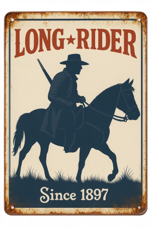 Long Rider Metal Sign