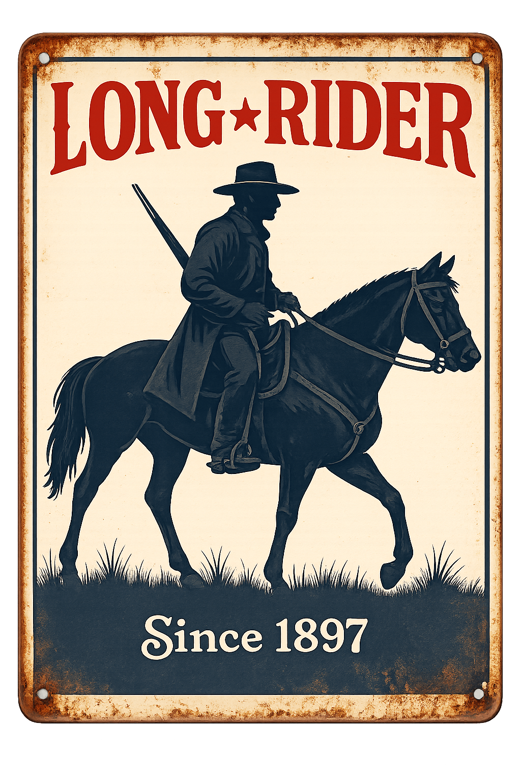 Long Rider Metal Sign - brazen-spirit.com